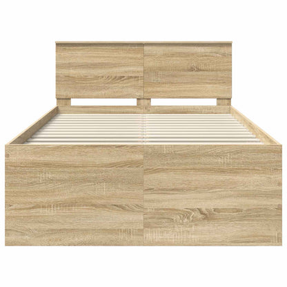 Bedframe met hoofdeinde Sonoma Eiken 120 x 190 cm Bewerkt hout