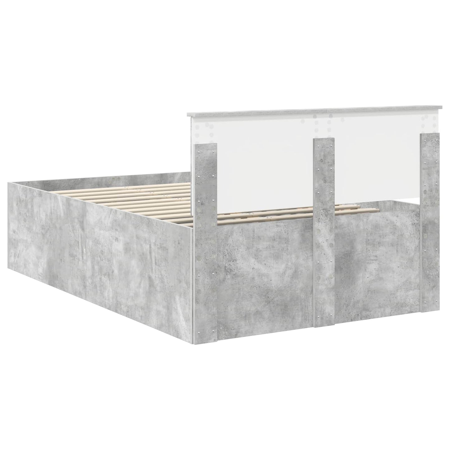 Bedframe met hoofdeinde Beton Grijs 120 x 190 cm Bewerkt hout
