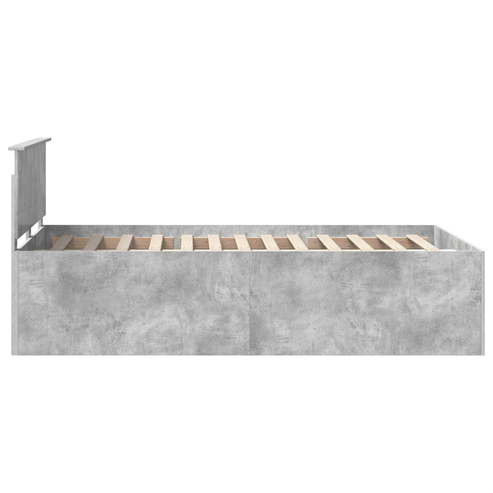 Bedframe met hoofdeinde Beton Grijs 120 x 190 cm Bewerkt hout