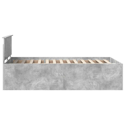 Bedframe met hoofdeinde Beton Grijs 120 x 190 cm Bewerkt hout
