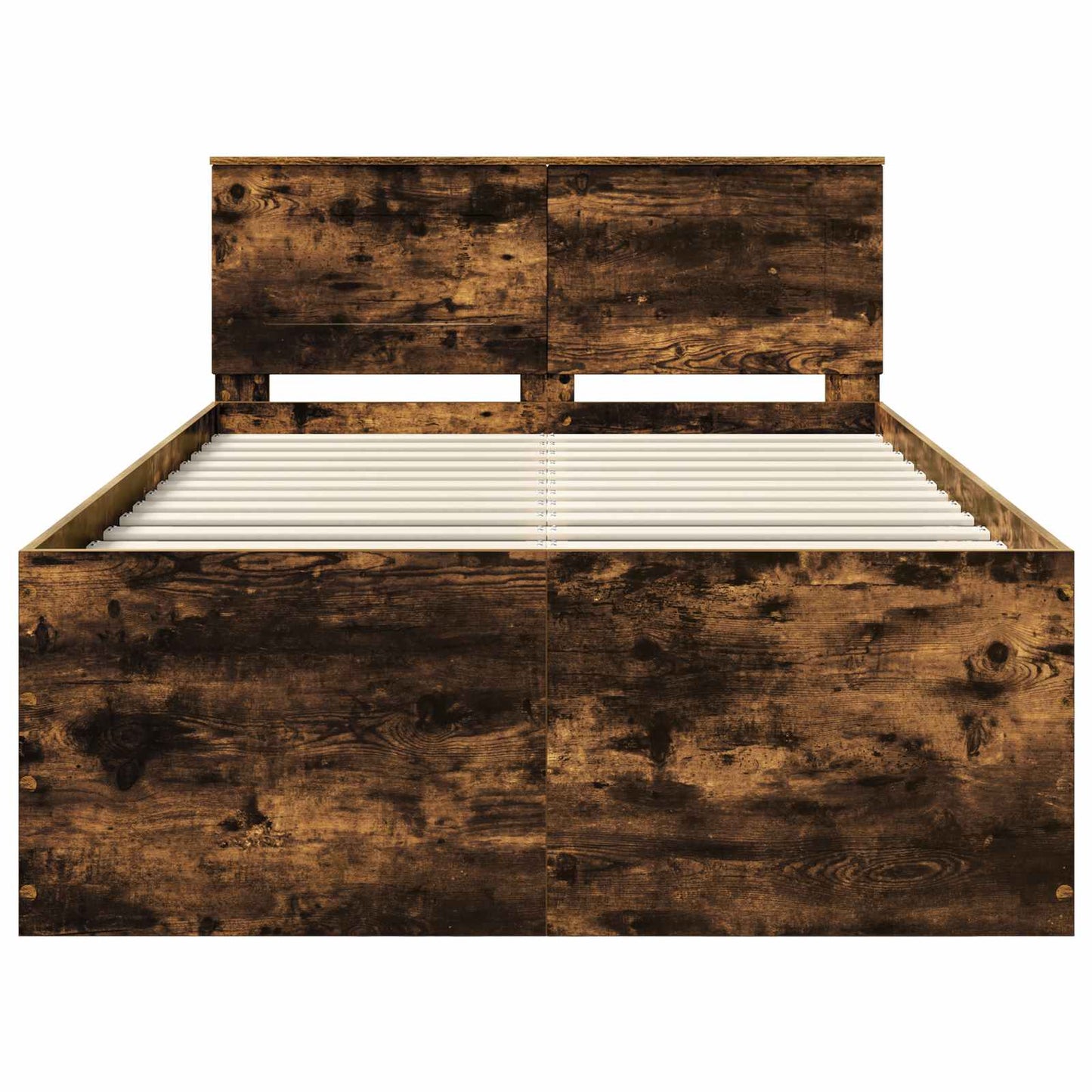Bedframe met hoofdeinde Gerookt eiken 120 x 190 cm Bewerkt hout