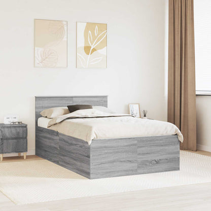 Bedframe met hoofdeinde Grijs Sonoma 120 x 190 cm Bewerkt hout