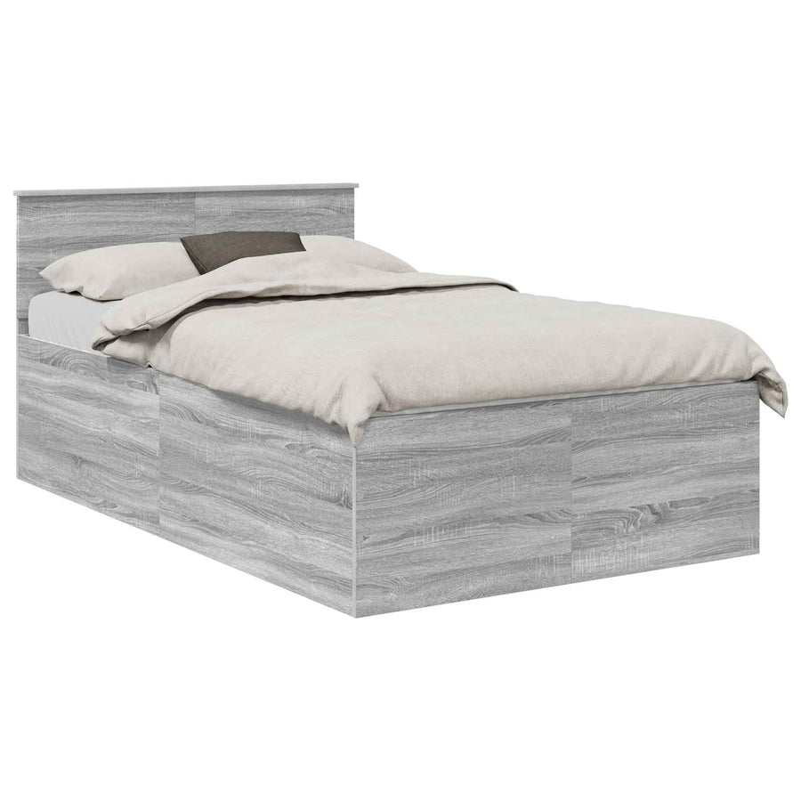 Bedframe met hoofdeinde Grijs Sonoma 120 x 190 cm Bewerkt hout