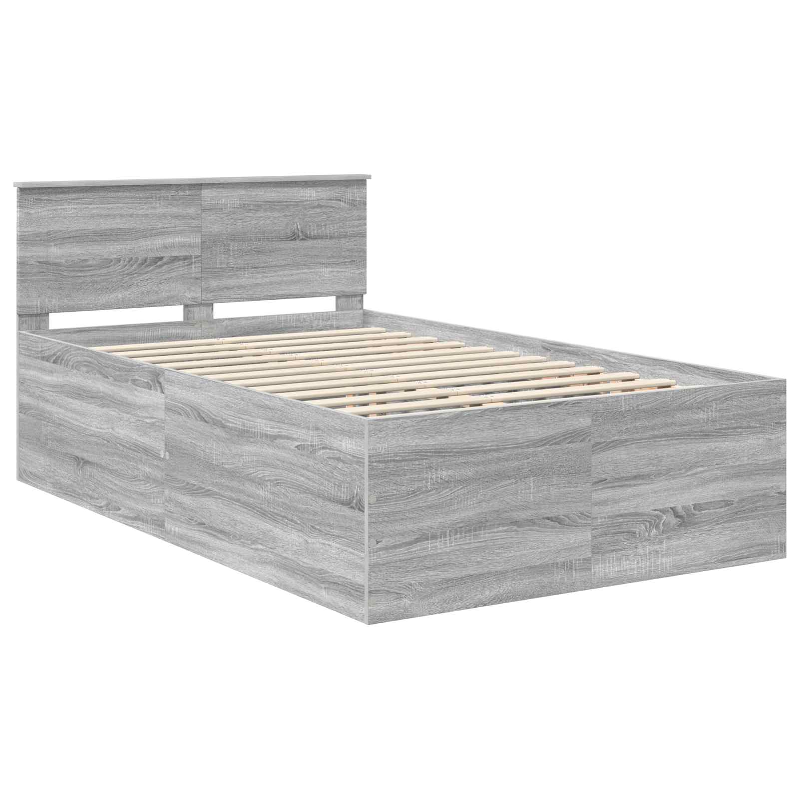Bedframe met hoofdeinde Grijs Sonoma 120 x 190 cm Bewerkt hout