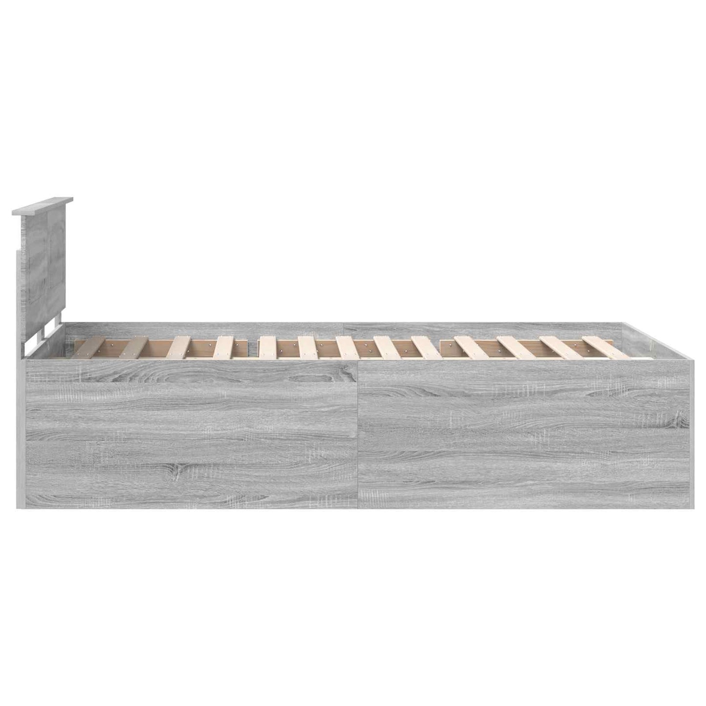 Bedframe met hoofdeinde Grijs Sonoma 120 x 190 cm Bewerkt hout