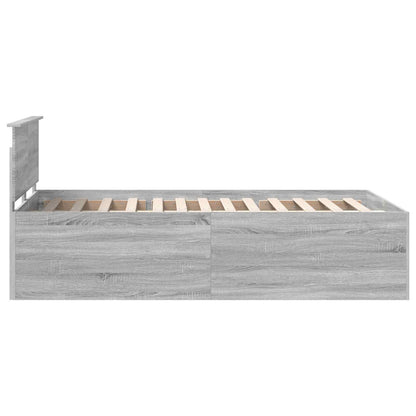 Bedframe met hoofdeinde Grijs Sonoma 120 x 190 cm Bewerkt hout
