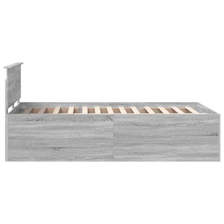 Bedframe met hoofdeinde Grijs Sonoma 120 x 190 cm Bewerkt hout