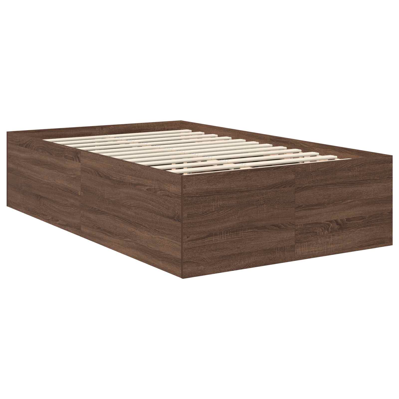 Bedframe met hoofdeinde Bruin Eiken 120 x 190 cm Bewerkt hout