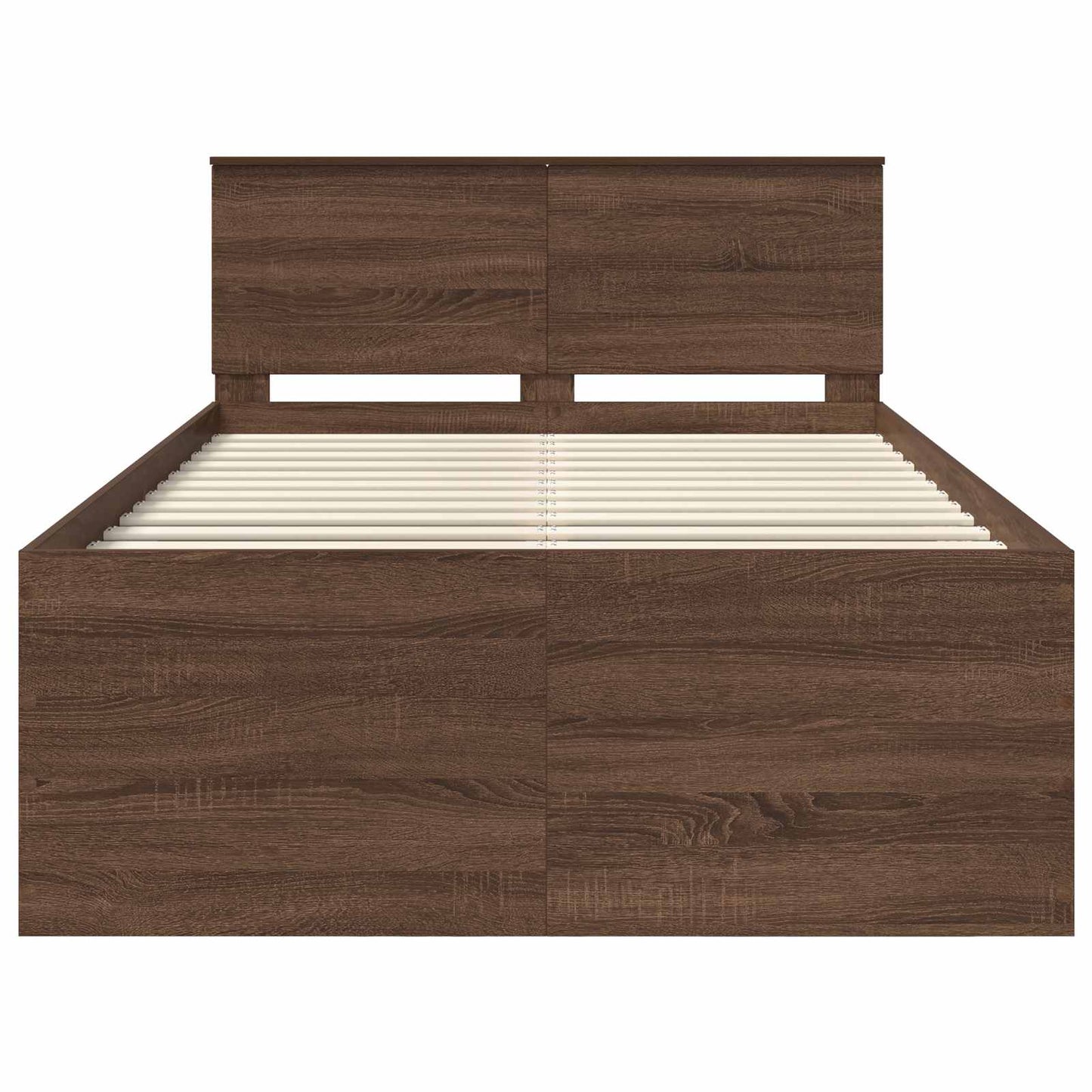 Bedframe met hoofdeinde Bruin Eiken 120 x 190 cm Bewerkt hout