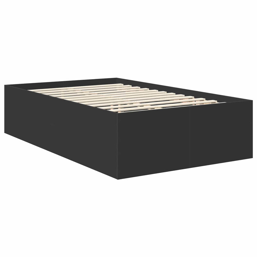 Bedframe met hoofdeinde Zwart 120 x 200 cm Bewerkt hout