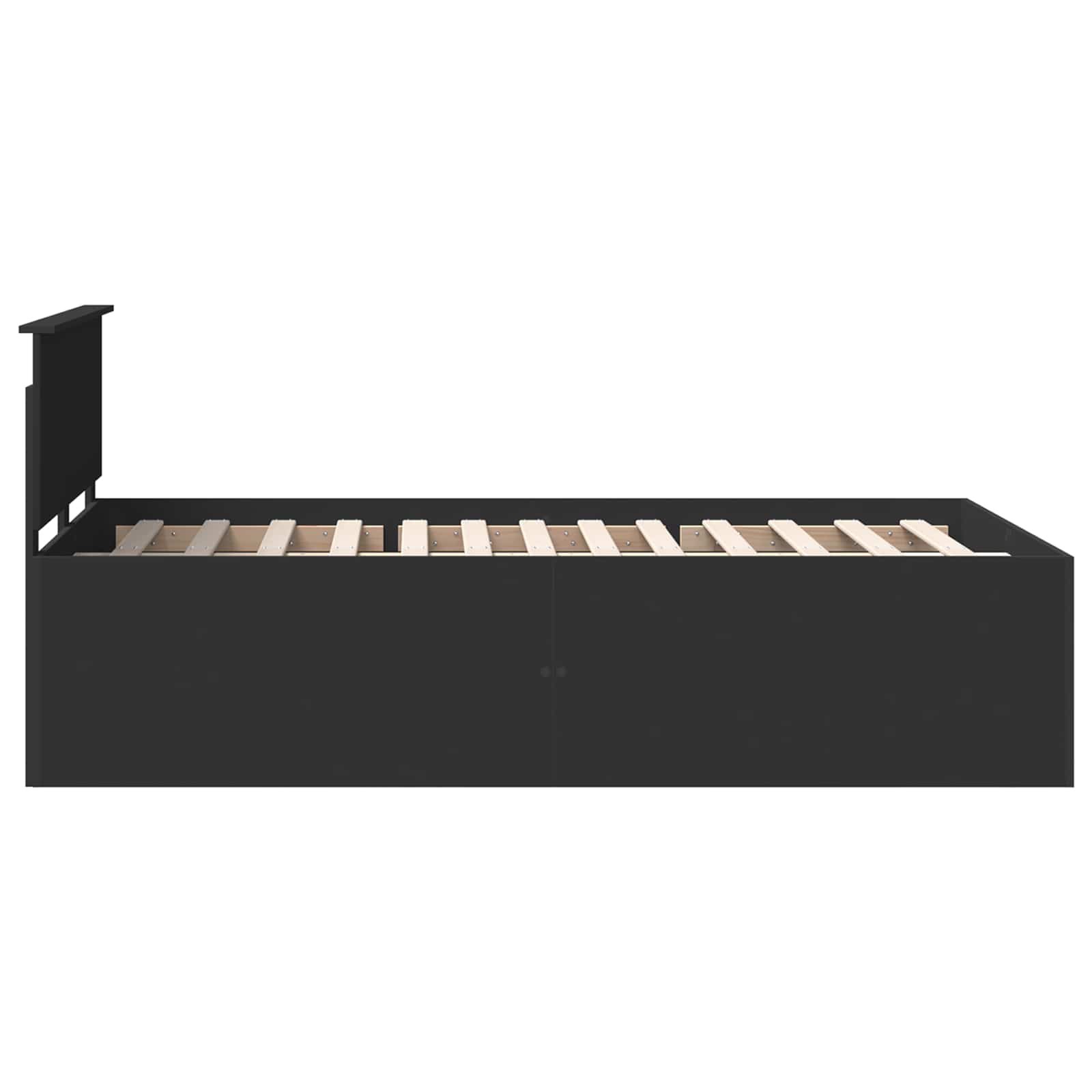 Bedframe met hoofdeinde Zwart 120 x 200 cm Bewerkt hout
