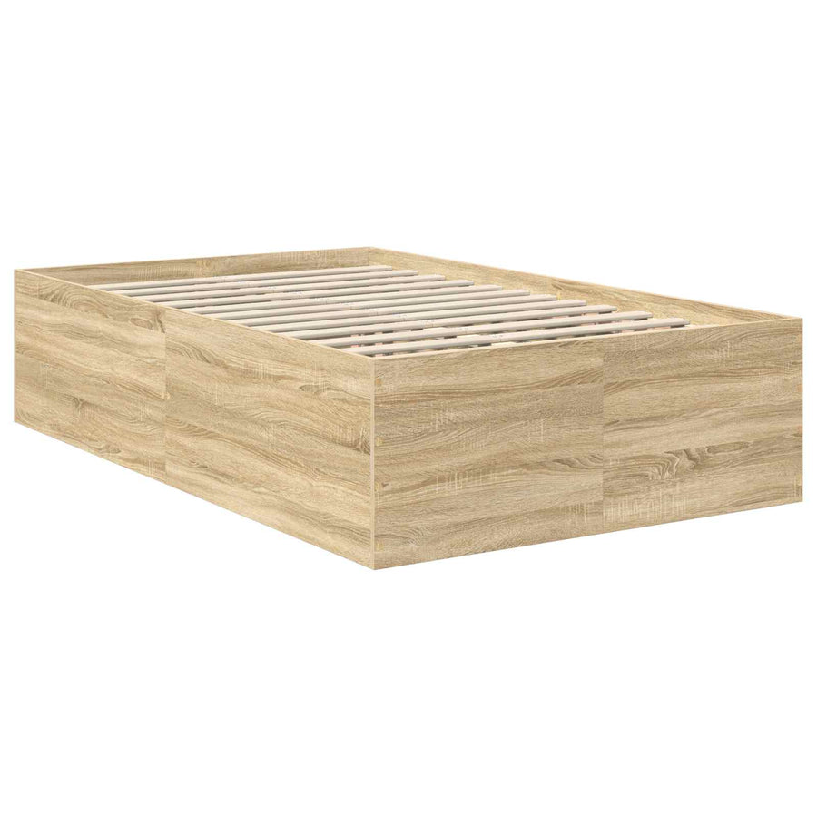 Bedframe met hoofdeinde Sonoma Eiken 120 x 200 cm Bewerkt hout