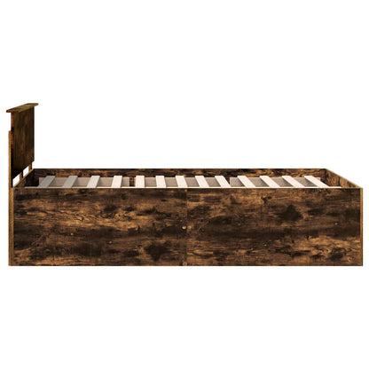 Bedframe met hoofdeinde Gerookt eiken 120 x 200 cm Bewerkt hout