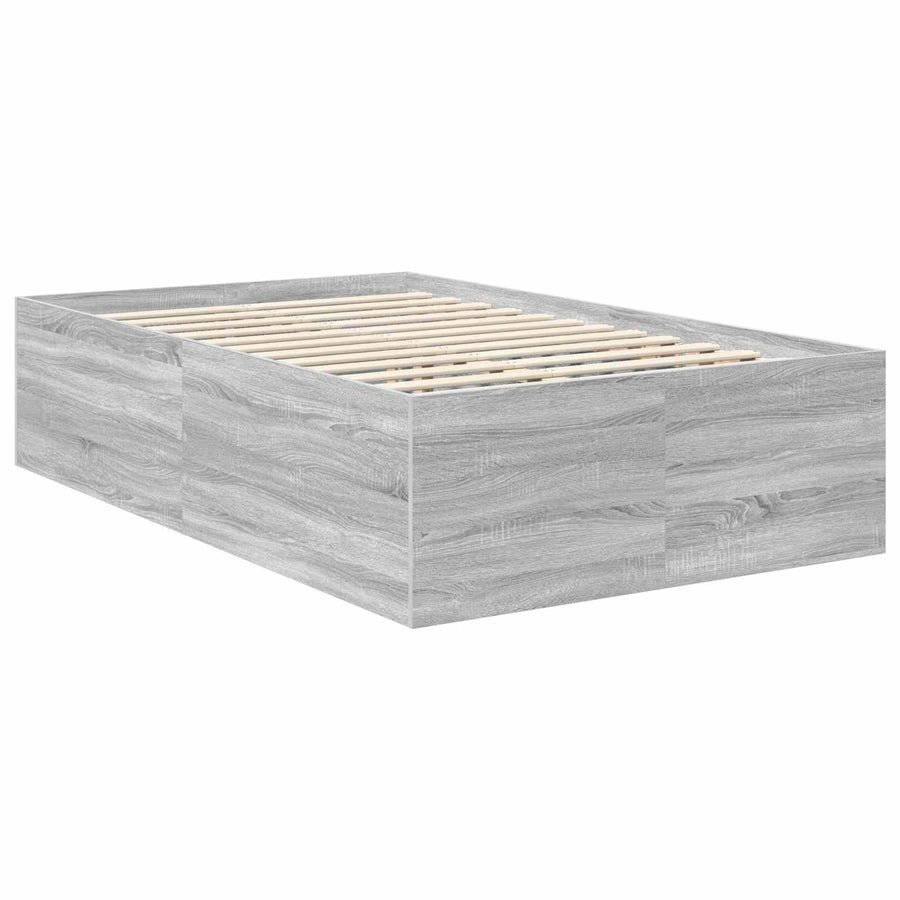 Bedframe met hoofdeinde Grijs Sonoma 120 x 200 cm Bewerkt hout