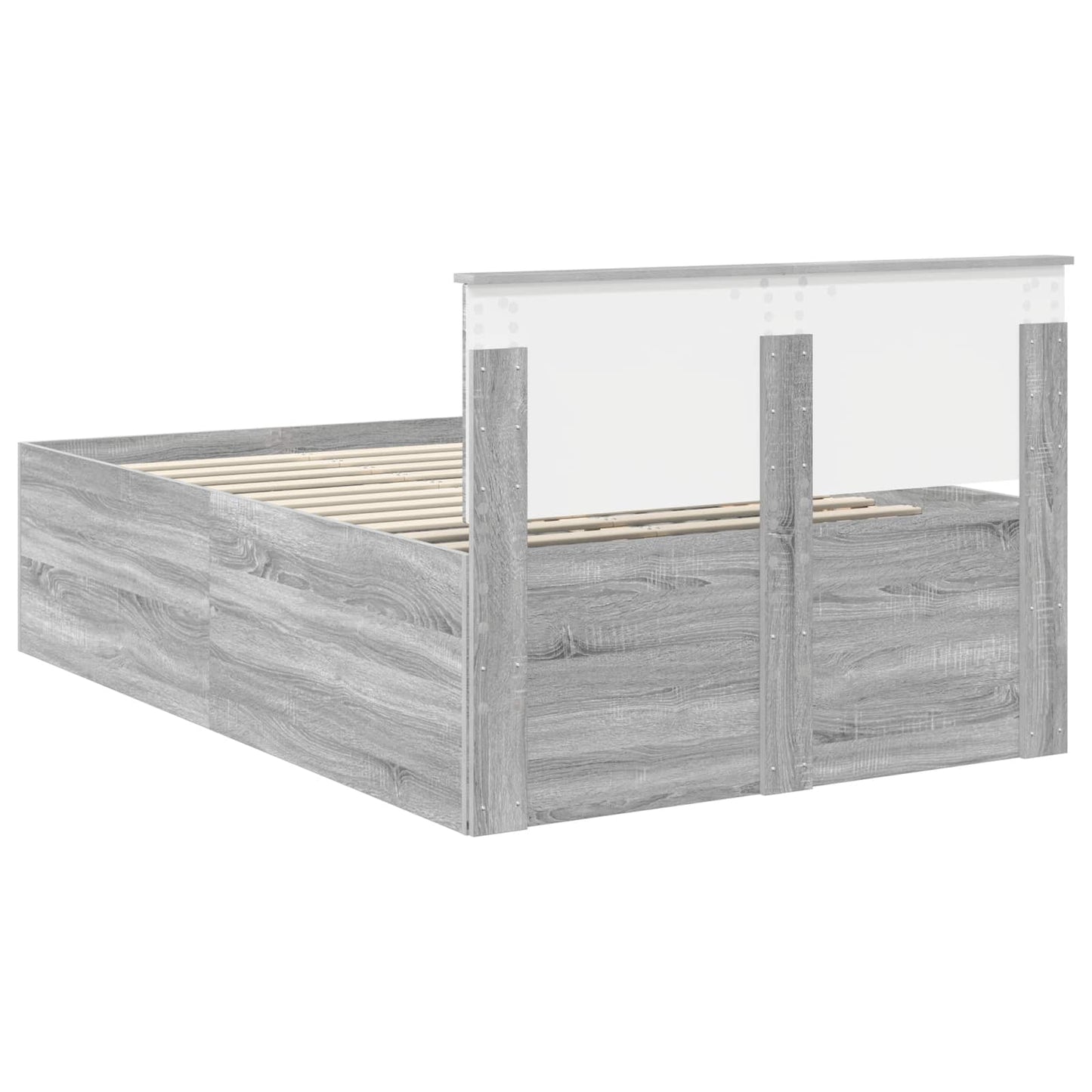 Bedframe met hoofdeinde Grijs Sonoma 120 x 200 cm Bewerkt hout
