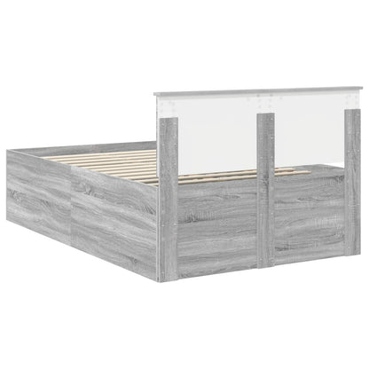 Bedframe met hoofdeinde Grijs Sonoma 120 x 200 cm Bewerkt hout