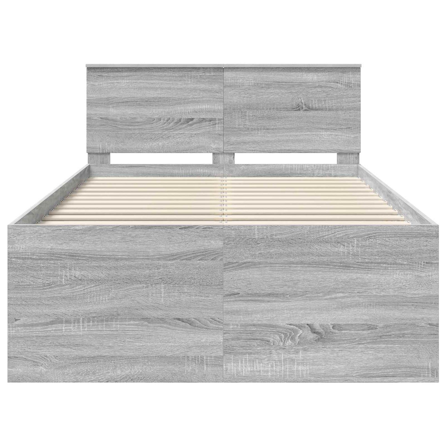 Bedframe met hoofdeinde Grijs Sonoma 120 x 200 cm Bewerkt hout