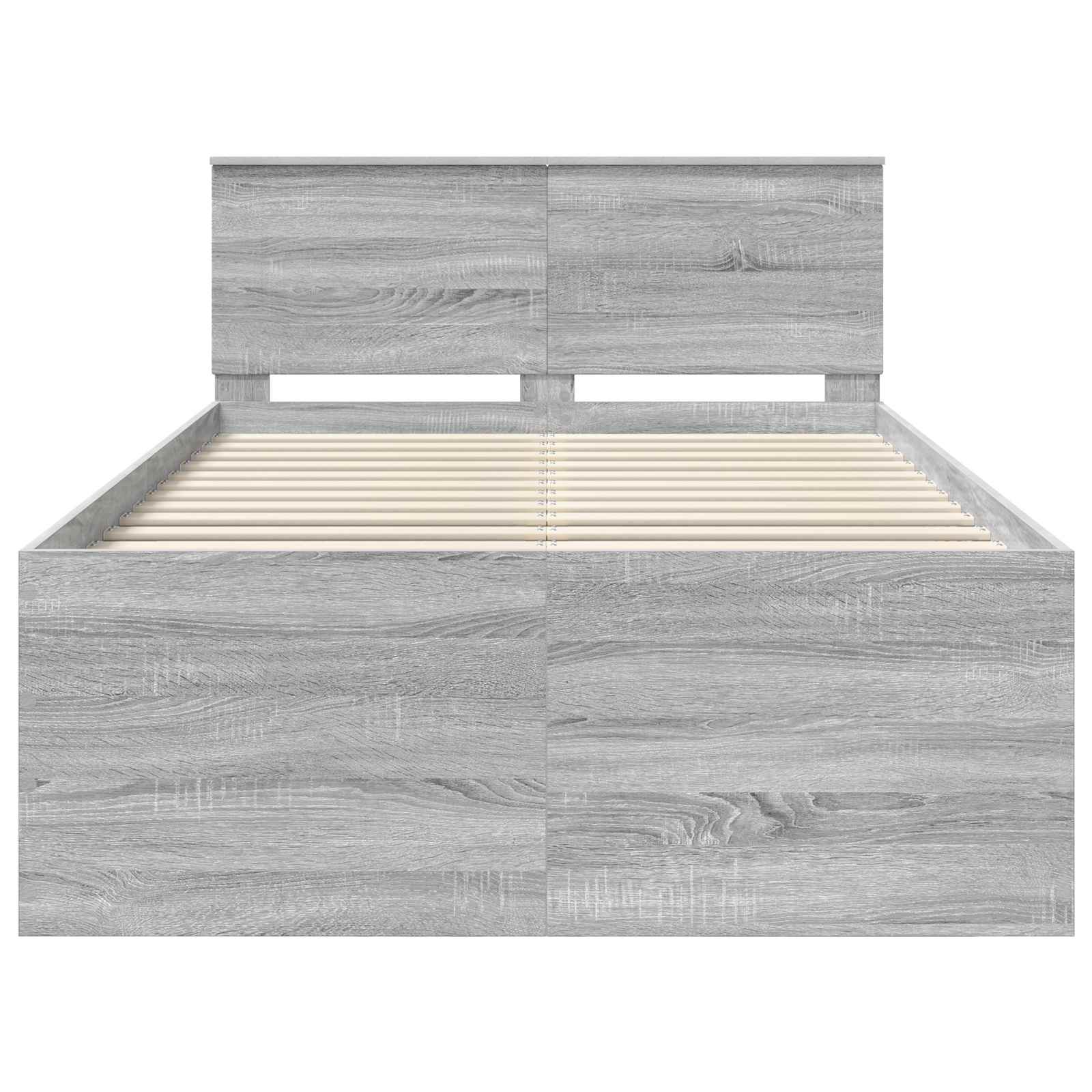 Bedframe met hoofdeinde Grijs Sonoma 120 x 200 cm Bewerkt hout