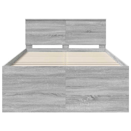 Bedframe met hoofdeinde Grijs Sonoma 120 x 200 cm Bewerkt hout