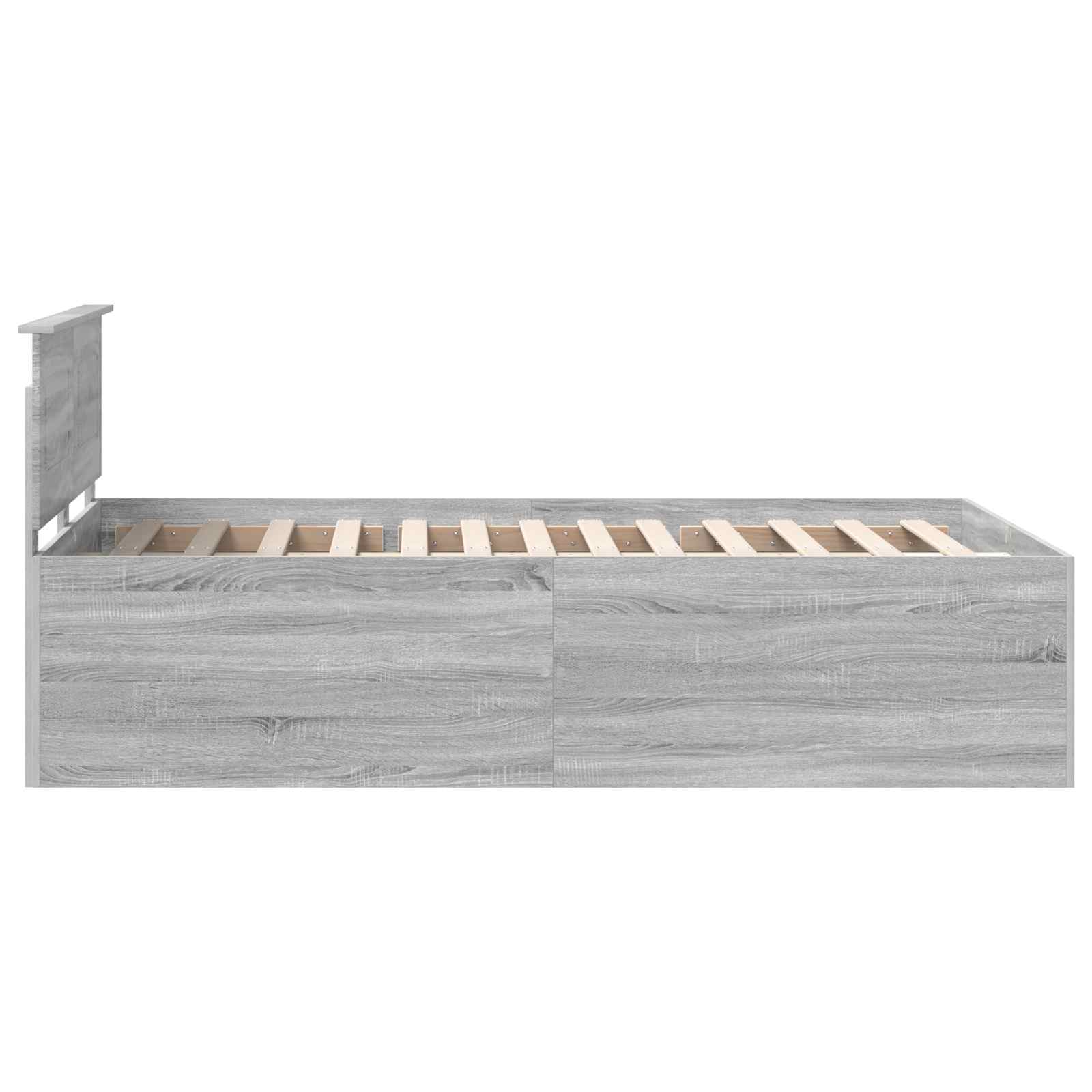 Bedframe met hoofdeinde Grijs Sonoma 120 x 200 cm Bewerkt hout