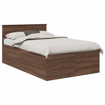 Bedframe met hoofdeinde Bruin Eiken 120 x 200 cm Bewerkt hout