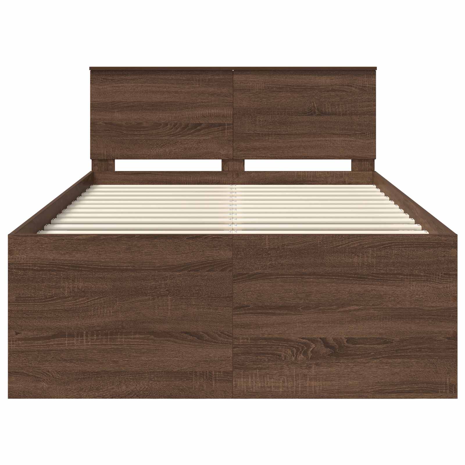 Bedframe met hoofdeinde Bruin Eiken 120 x 200 cm Bewerkt hout