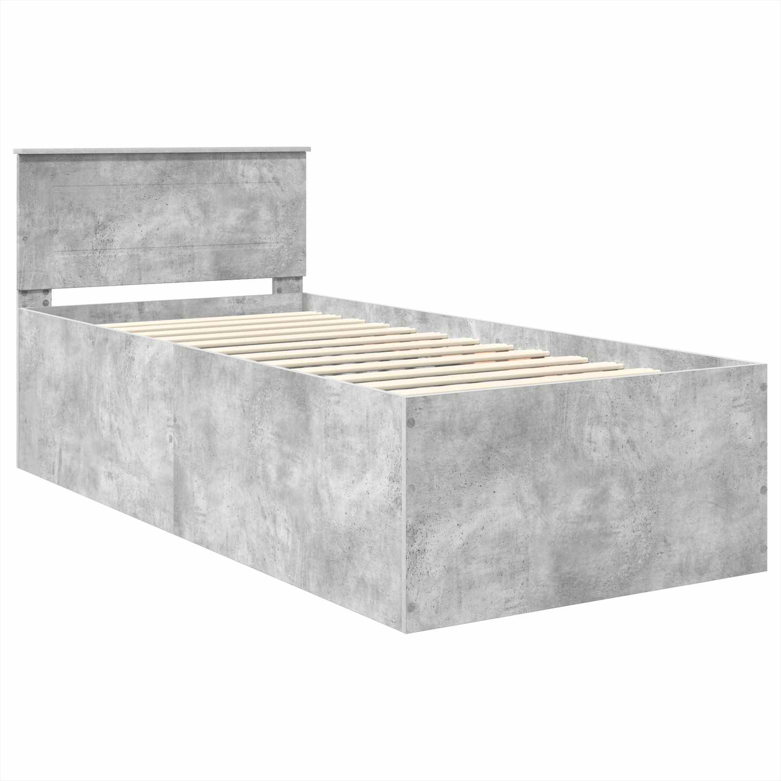 Bedframe met hoofdeinde Beton Grijs 120 x 200 cm Bewerkt hout