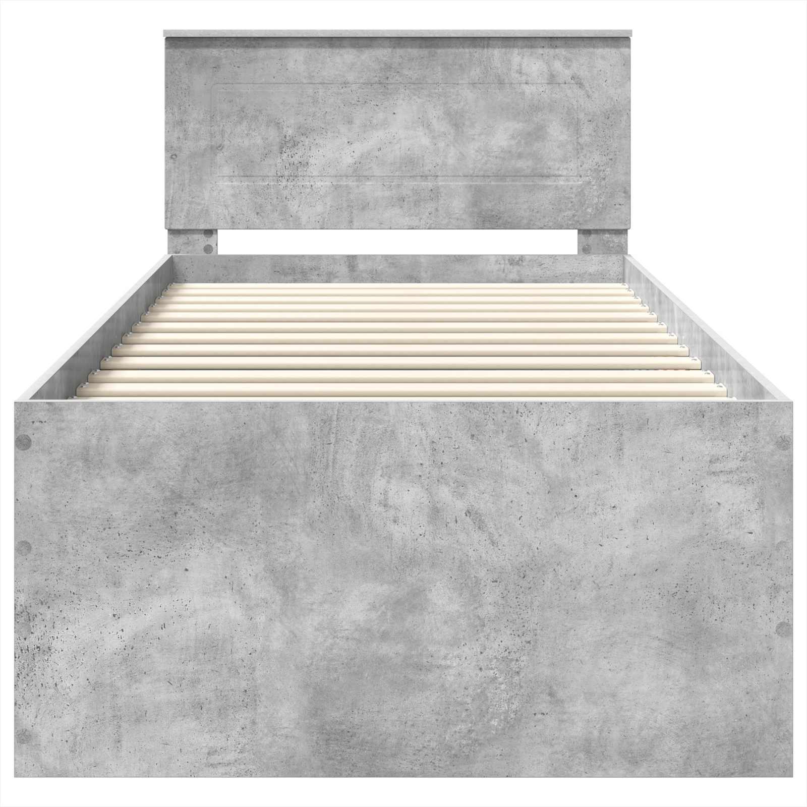 Bedframe met hoofdeinde Beton Grijs 120 x 200 cm Bewerkt hout