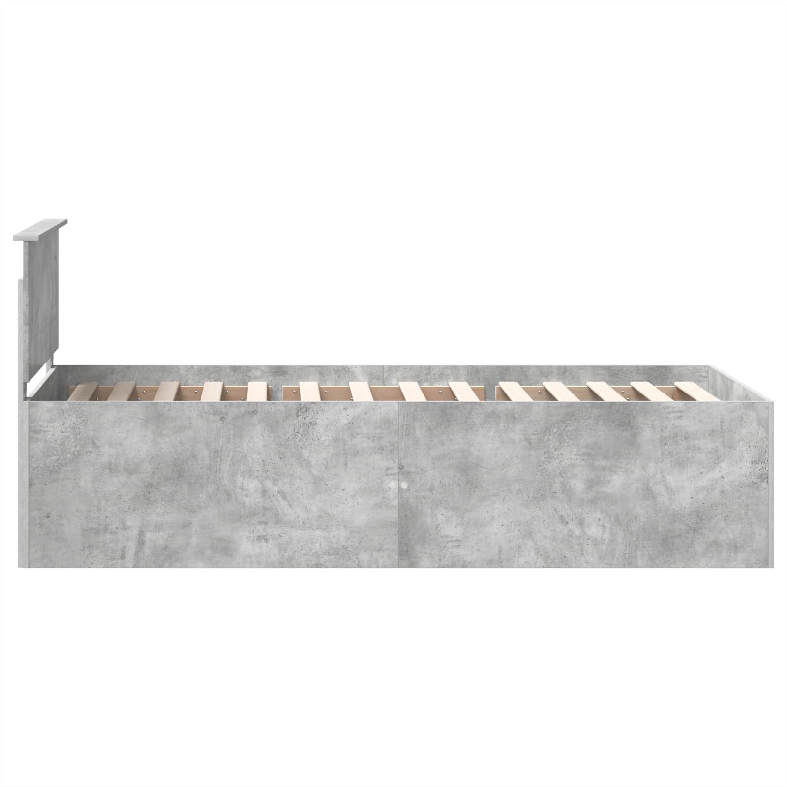 Bedframe met hoofdeinde Beton Grijs 120 x 200 cm Bewerkt hout