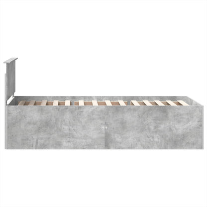 Bedframe met hoofdeinde Beton Grijs 120 x 200 cm Bewerkt hout