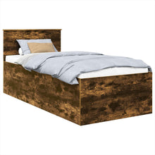 Bedframe met hoofdeinde Gerookt eiken 90 x 190 cm Bewerkt hout