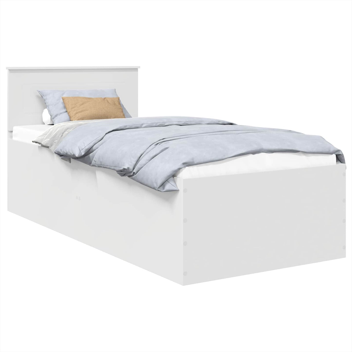 Bedframe met hoofdeinde Wit 75 x 190 cm Bewerkt hout