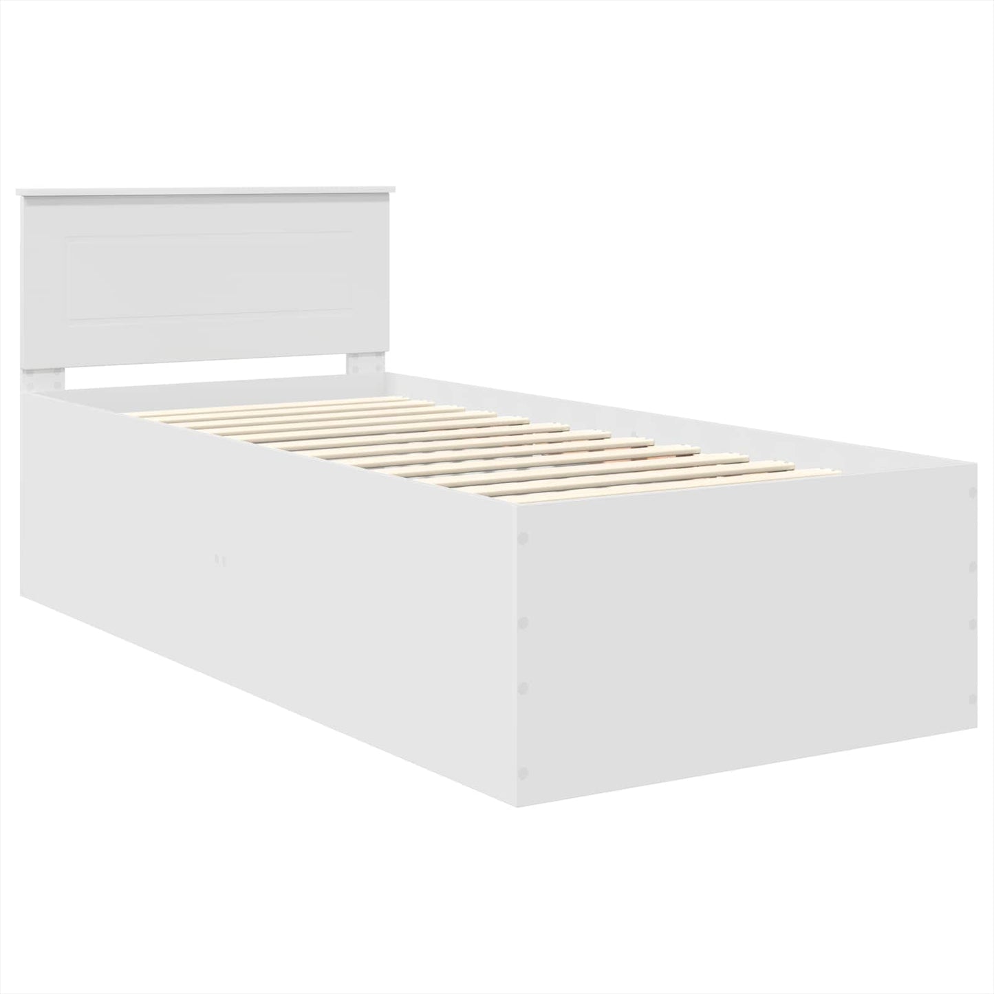 Bedframe met hoofdeinde Wit 75 x 190 cm Bewerkt hout