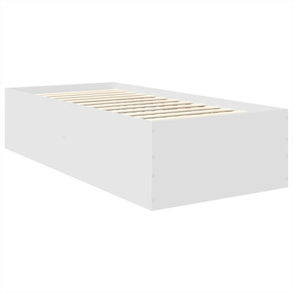 Bedframe met hoofdeinde Wit 75 x 190 cm Bewerkt hout