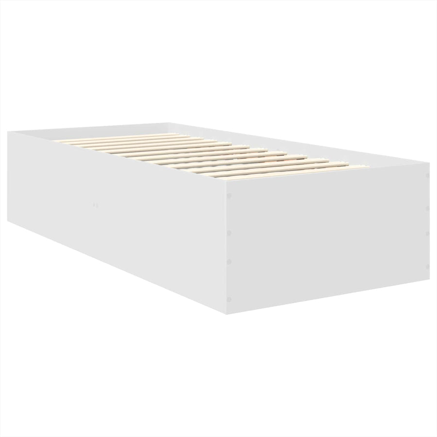 Bedframe met hoofdeinde Wit 75 x 190 cm Bewerkt hout