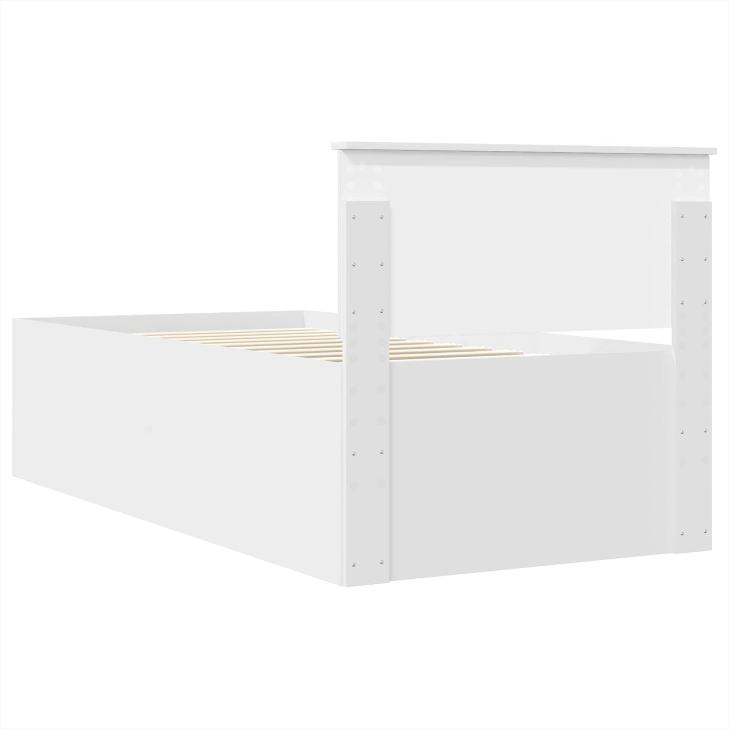 Bedframe met hoofdeinde Wit 75 x 190 cm Bewerkt hout