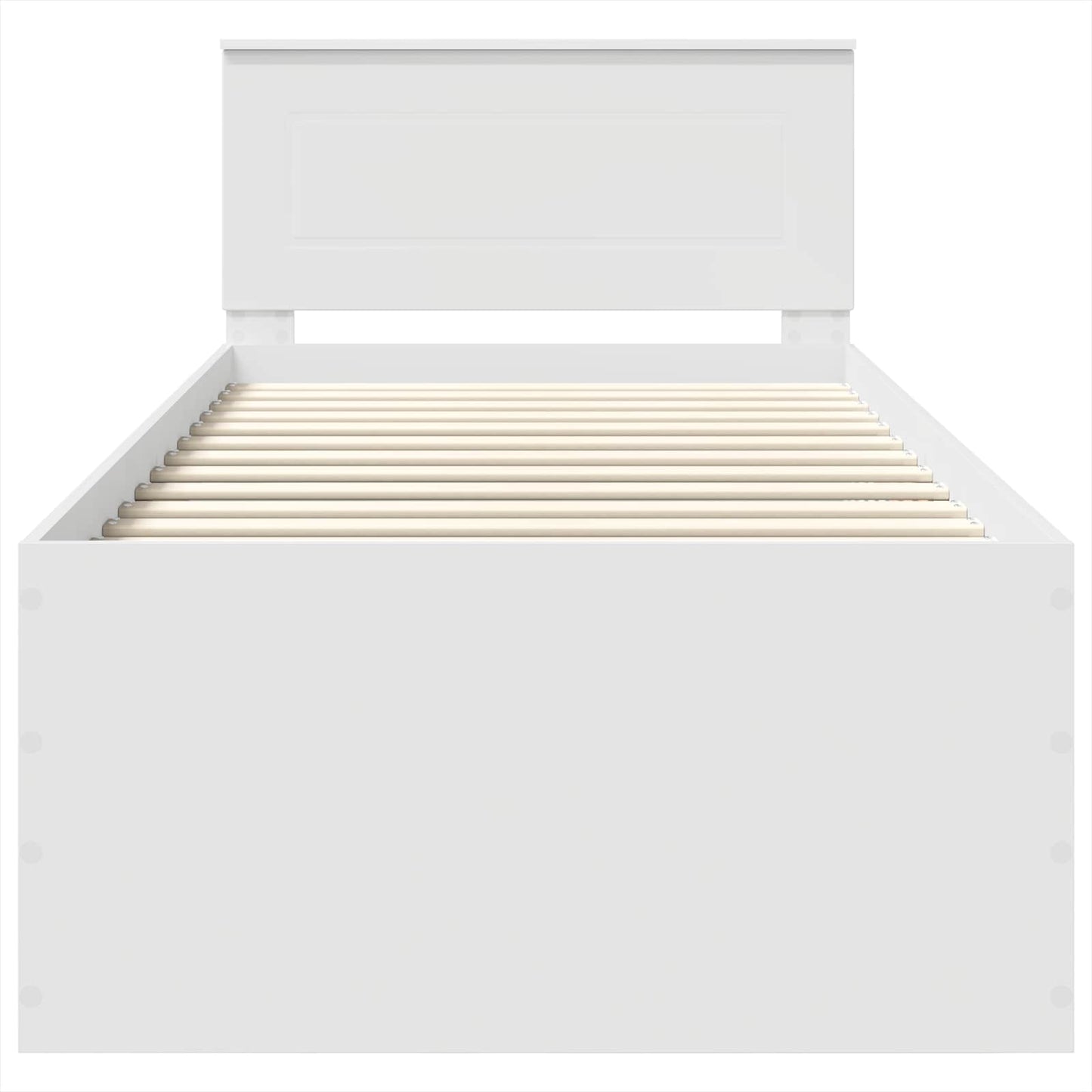 Bedframe met hoofdeinde Wit 75 x 190 cm Bewerkt hout