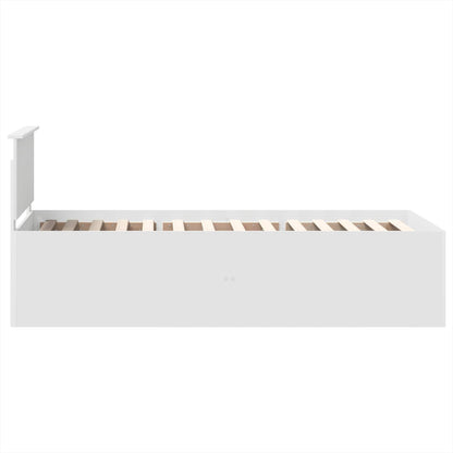 Bedframe met hoofdeinde Wit 75 x 190 cm Bewerkt hout