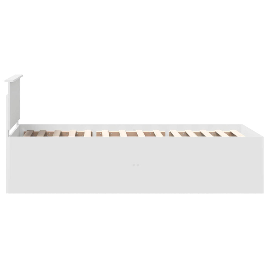 Bedframe met hoofdeinde Wit 75 x 190 cm Bewerkt hout