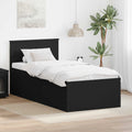 Bedframe 75 x 190 cm zwart bewerkt hout