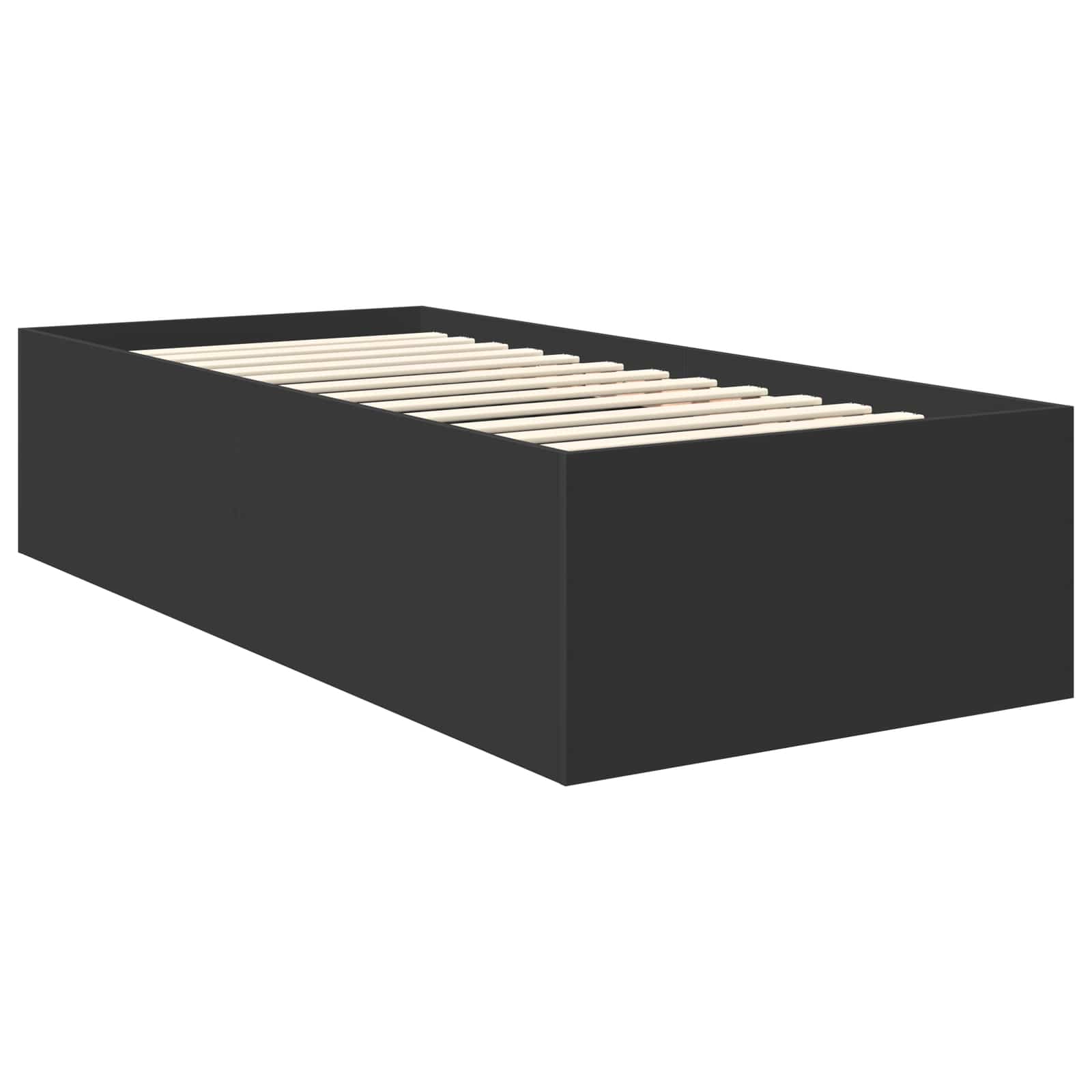 Bedframe met hoofdeinde Zwart 75 x 190 cm Bewerkt hout