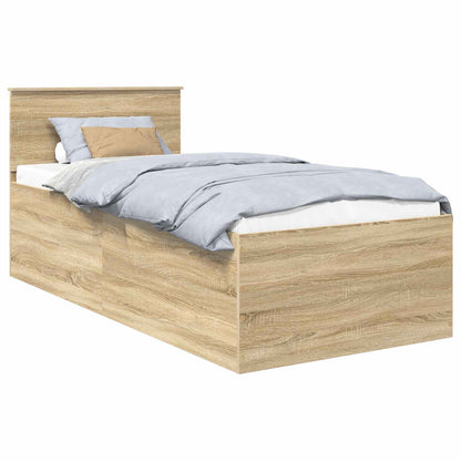 Bedframe met hoofdeinde Sonoma Eiken 75 x 190 cm Bewerkt hout
