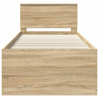 Bedframe met hoofdeinde Sonoma Eiken 75 x 190 cm Bewerkt hout