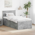 Bedframe beton grijs 75 x 190 cm bewerkt hout