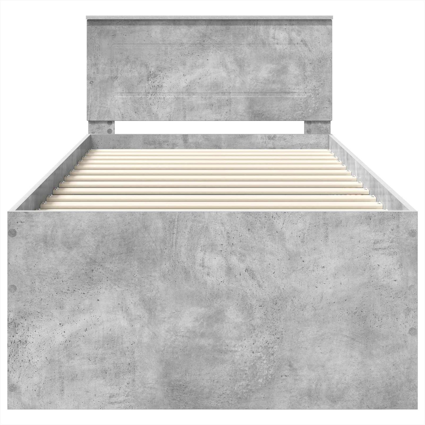 Bedframe met hoofdeinde Beton Grijs 75 x 190 cm Bewerkt hout