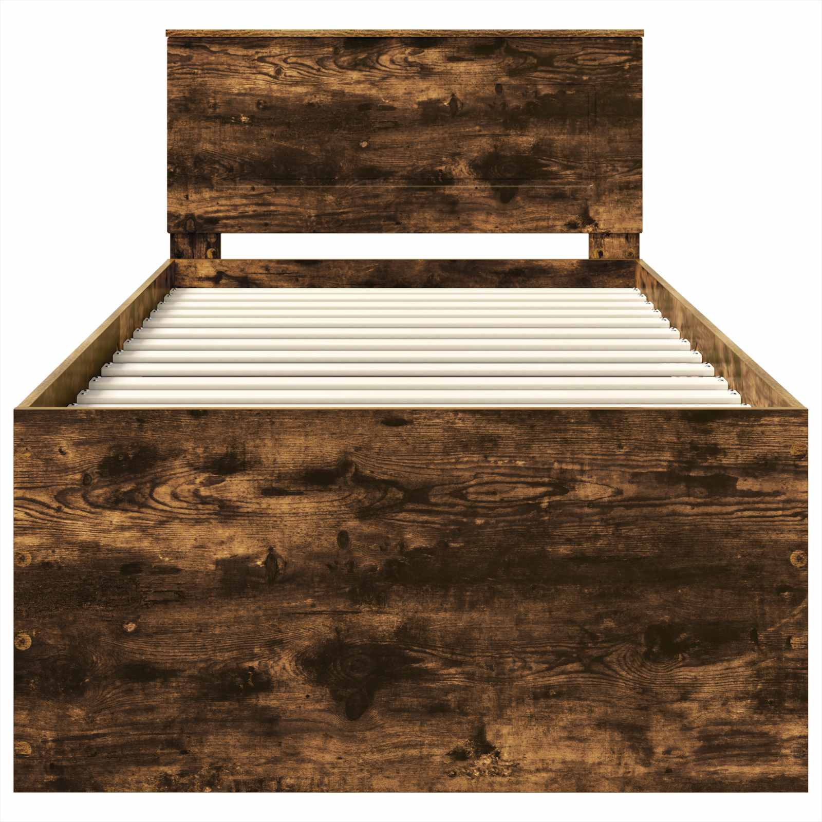 Bedframe met hoofdeinde Gerookt eiken 75 x 190 cm Bewerkt hout