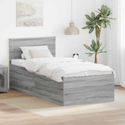 Bedframe 75x190 cm grijs Sonoma bewerkt hout