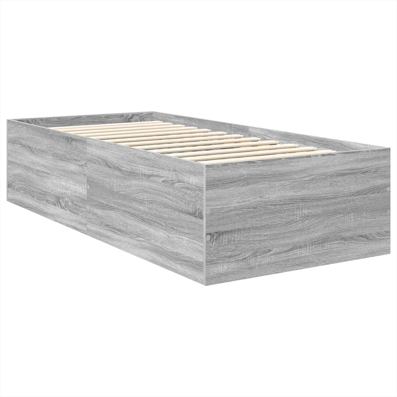Bedframe met hoofdeinde Grijs Sonoma 75 x 190 cm Bewerkt hout