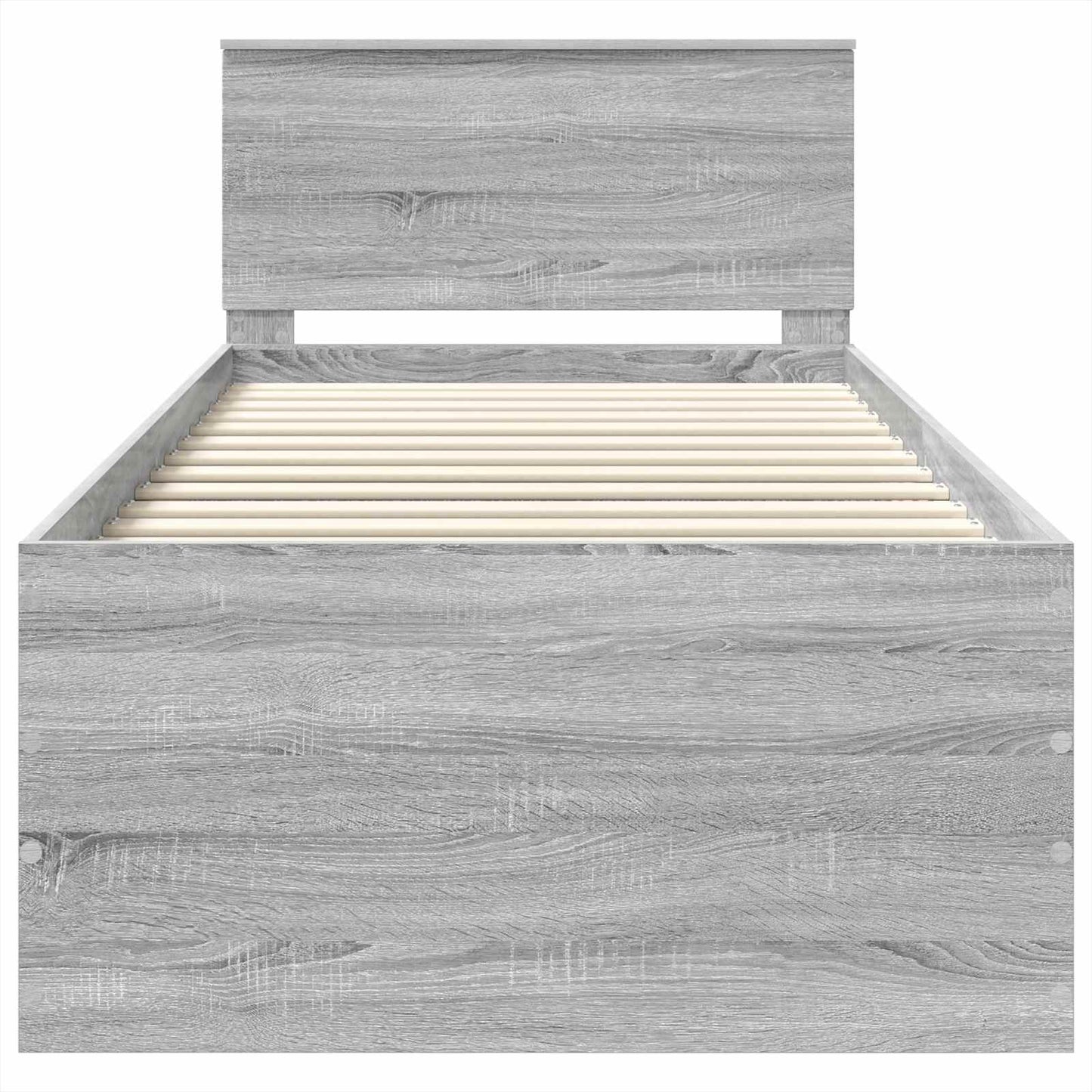 Bedframe met hoofdeinde Grijs Sonoma 75 x 190 cm Bewerkt hout