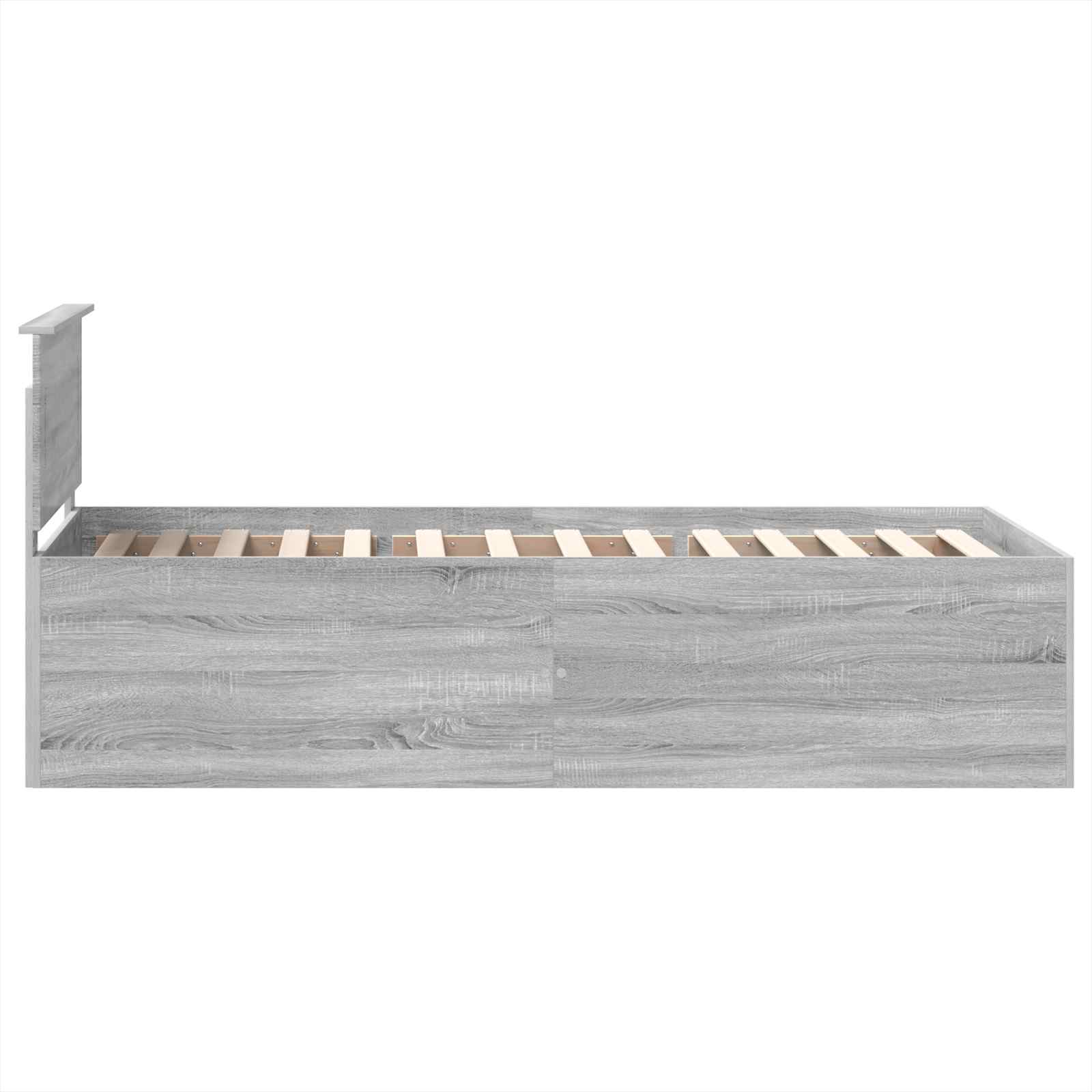 Bedframe met hoofdeinde Grijs Sonoma 75 x 190 cm Bewerkt hout